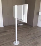 עמוד רצפתי לבן לטלוויזיה עד 75 אינץ' מסתובב 360 3