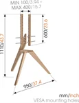 מעמד רצפתי מעוצב בגימור עץ למסכים עד 70 אינץ' דגם OPT 1 4