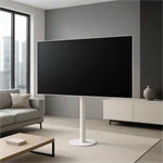 עמוד רצפתי לבן לטלוויזיה עד 75 אינץ' מסתובב 360