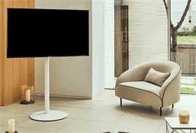 מעמד מעוצב נייד עד 75 EX77 בצבע לבן משי