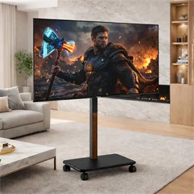 מעמד נייד מקצועי עד 85 אינץ' משולב עץ עם גלגלים FS286