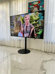 מעמד מעוצב נייד עד 77 עם פלטה עגולה ללא קדיחה AL60