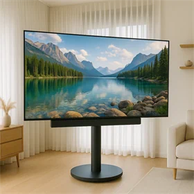 מעמד מעוצב נייד עד 86 שחור מט עם מתאם למקרן קול