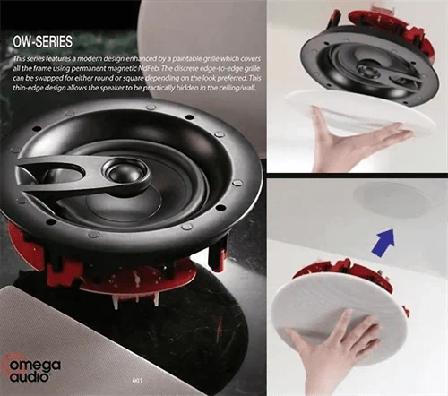 זוג רמקולים שקועים לתקרה עגולים מעולים OMEGA AUDIO OW-62